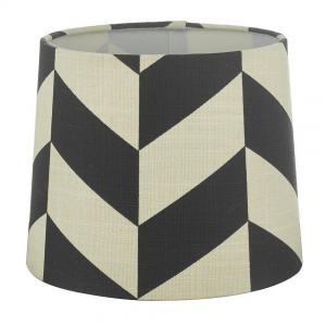 HERRINGBONE Lampskärm Linne 20cm Svart/Vit