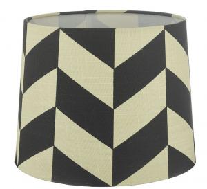 HERRINGBONE Lampskärm Linne 25cm Svart/Vit