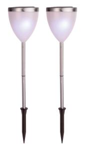 VIGO 2-PACK Solcells-Pollare 34cm Vit