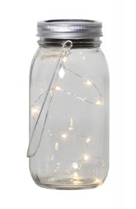 Jamjar Solcellslykta 18cm Transparent
