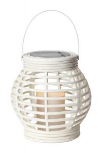 ROTANG Solcells-Lykta 16cm Vit