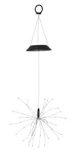 FIREWORK SOLAR Hängande Solcells-dekoration 45cm IP44 Svart