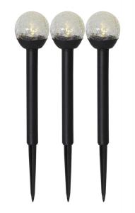 ROMA 3-PACK Solcellsljus 23cm Svart IP44