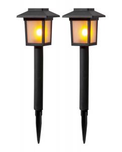 FLAME MINI 2-Pack Solcells-pollare 2-Pack 23cm Svart