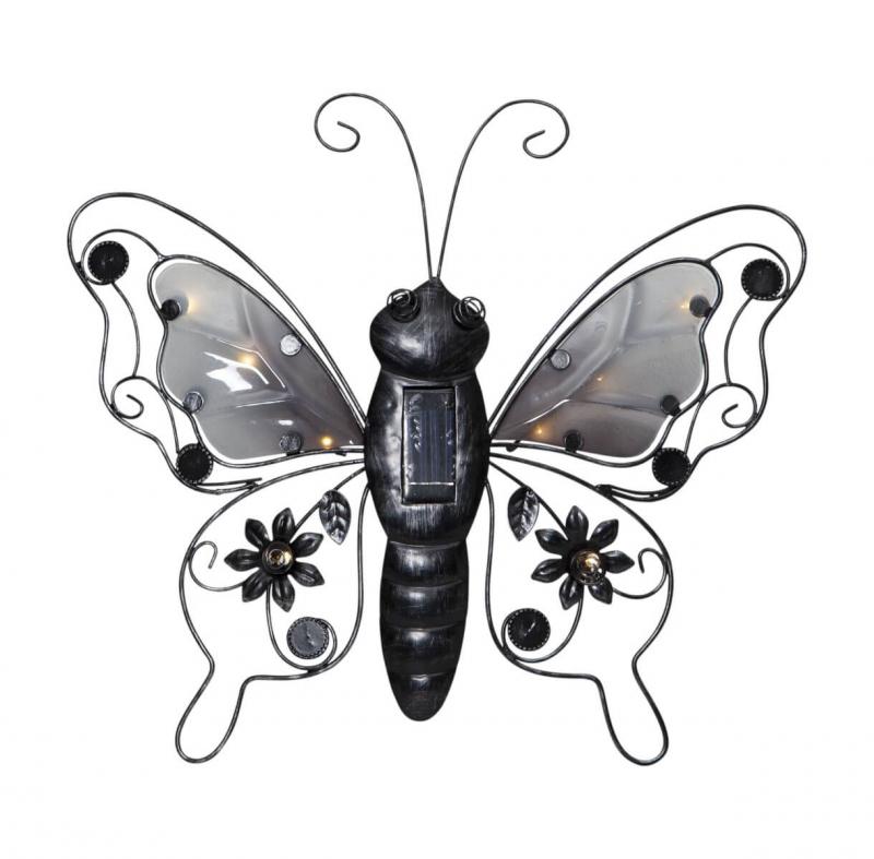 BUTTERFLY Solcellsdekoration 34cm Svart IP44