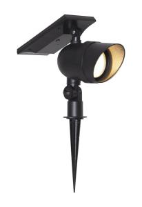 POWERSPOT Solcells-spotlight 18cm Svart Varmvit IP44