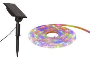 STRIP LIGHT Solcellsslinga 5m Flerfärgad