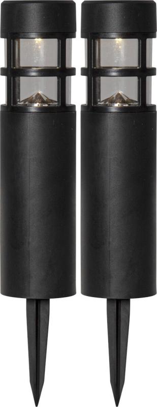 RUNDI Solcells-pollare 2-Pack 28cm Svart