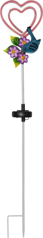 LINNY HEART Solcellsdekoration 77cm Röd