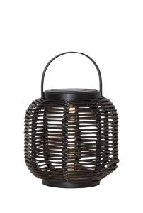 RUNDA Solcellslykta 15cm Svart