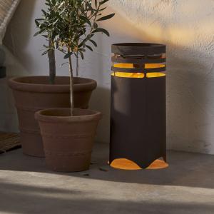 MARRON Solcellslykta/USB 40cm Brun