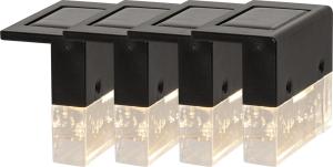 FENCE 4-PACK Solcells-Vägglykta 6,5cm Svart