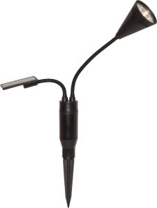 POWERSPOT Solcells-spotlight 34cm Svart Varmvit IP44