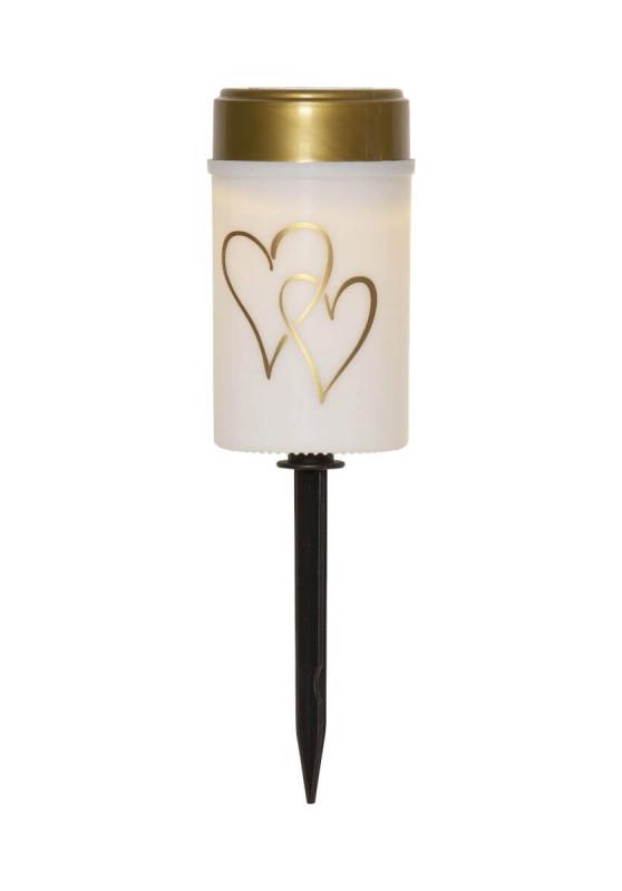 HEARTY Solcellsljus 12cm Vit