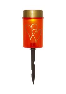 HEARTY Solcellsljus 12cm Röd