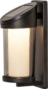 ALIPPA Solcells-vägglykta 21cm Svart Varmvit IP44