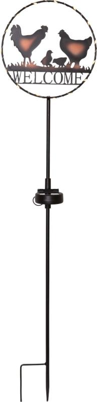 WELCOME Solcellsdekoration 75cm Svart