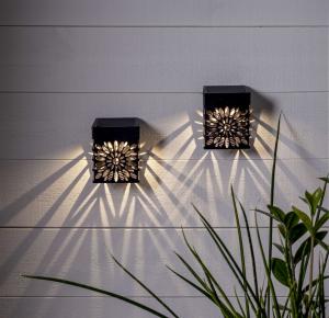 IZOLA Solcells-vägglykta 2-Pack 10cm Svart