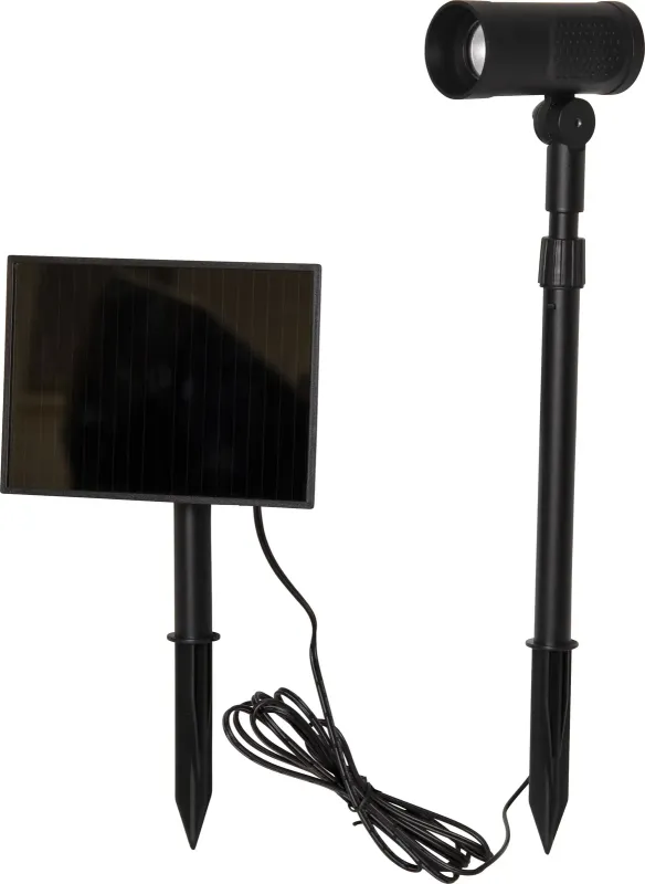 POWERSPOT Solcells-spotlight 53cm Svart IP44