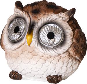 OWL Solcells-Dekoration 8cm Brun