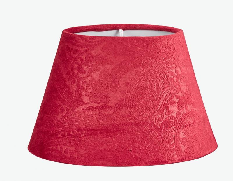 LAMPSKÄRM Sammet 22/14cm Vinröd