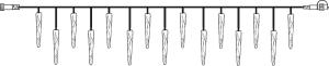 SYSTEM DECOR EXTRA Istappsslinga 5m 50LED Varmvit/Svart IP44