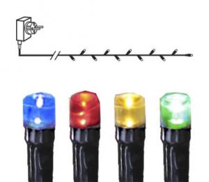 SERIE LED Ljusslinga 16m 160LED IP44 Flerfärgad Svart