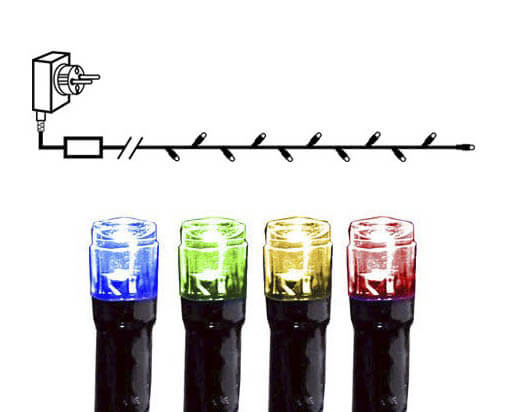 SERIE LED Ljusslinga 7,2m 120LED IP44 Flerfärgad Svart