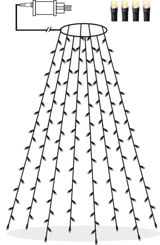 SERIE LED Julgransslinga 2m 160LED Varmvit/Svart IP44