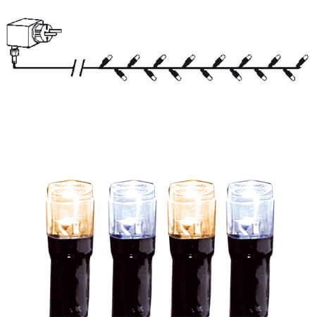 SERIE LED Ljusslinga 8m 80LED IP44 Varmvit & Kallvit Svart