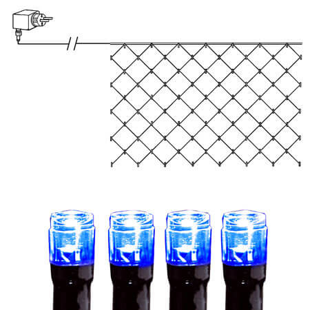 SERIE LED Ljusnät 2m 90LED IP44 Blå Svart