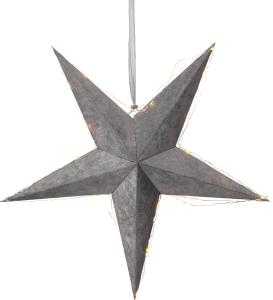 VELVET Pappersstjärna 60cm 40LED Grå