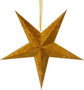 VELVET Pappersstjärna 60cm 40LED Guld