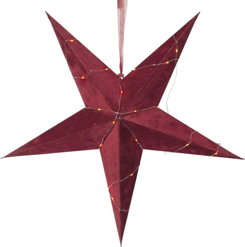 VELVET Pappersstjärna 60cm 40LED Röd