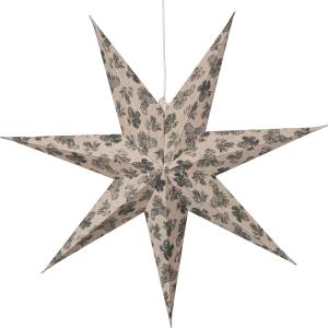 COTTON Mönstrad Pappersstjärna 60cm Beige/Grön