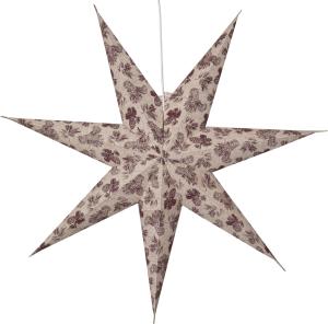 COTTON Mönstrad Pappersstjärna 60cm Beige/Röd