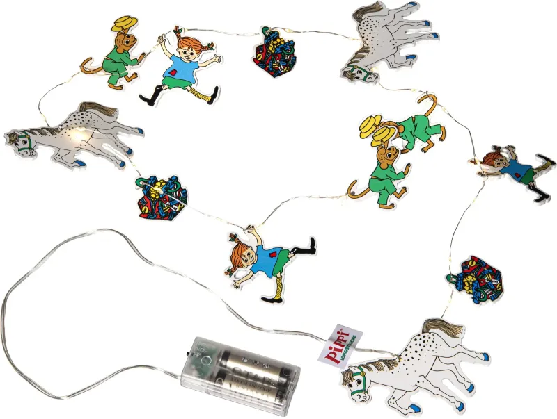 PIPPI Ljusslinga Batteri 1,65m 23LED Varmvit/Flerfärgad