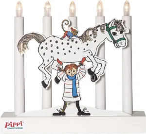 PIPPI Ljusstake Batteri 24,5cm Vit