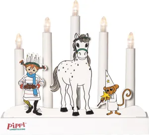 PIPPI Bordsdekoration Batteri 26cm Vit