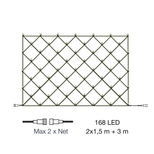 NET Ljusnät 2m 12V Varmvit IP44