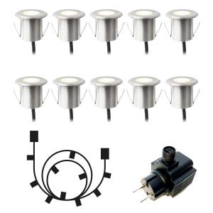 DEXTER Decklight 4cm 10-Pack inkl. Trafo 12V IP67