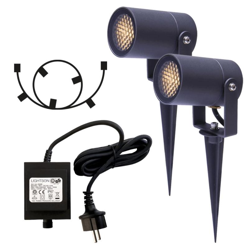LUNA START Allroundspot 15cm 2-Pack 12V Grå IP65