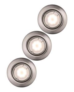 Triton 3-pack Inbyggnadsspot Inkl. 3xLED Borstad Stål