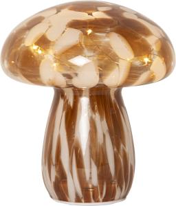 FUNGHI Glasdekoration Batteri 17cm Brun