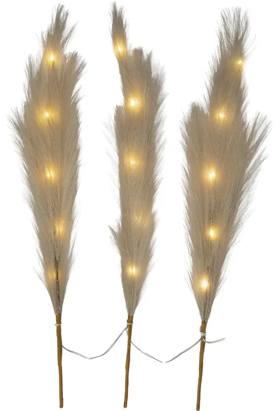 PLUMES Dekorationskvist 65cm Beige Batteri