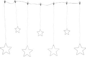 DEW DROP STARS Ljusgardin 1,2m 84LED Daylight/Silver