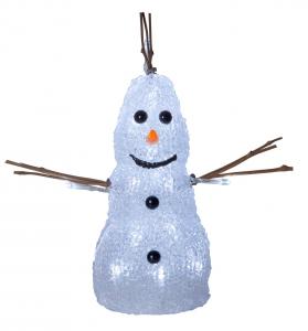 Snögubbe 20 cm Crystaline Dekorationsfigur Vit