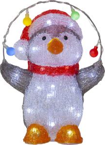 CRYSTALO Utomhusdekoration Pingvin 30cm 40LED Flerfärgad IP44