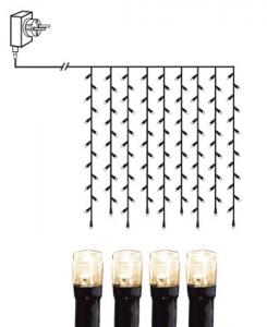 Ljusgardin 1x1m Serie MicroLED Varmvit/Svart