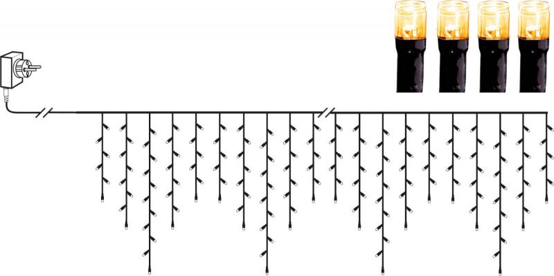 GOLDEN WARM WHITE Istappsslinga 5,9m 240LED Extra varmvit/Svart IP44